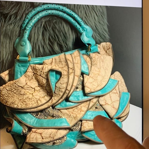 Kippy’s Stylish Tan and Turquoise HandBag NWOT - Picture 13 of 13